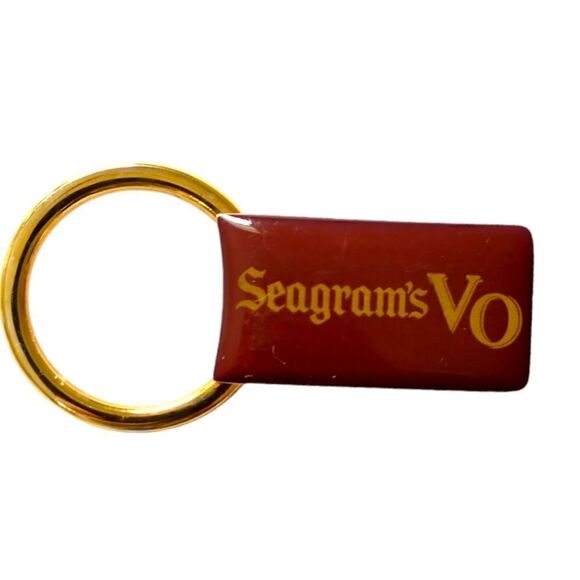 Seagrams Vo Gold Keychain Key Ring Key Fob Keeper Vtg Enameled Gold Tone Promo. - Picture 12 of 16